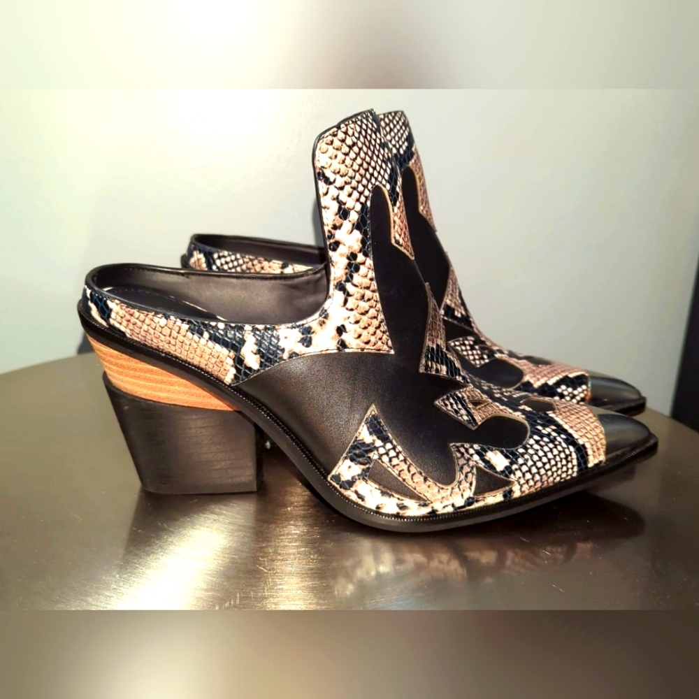 Gianni Bini Western Mules High Heel Cowboy Boots